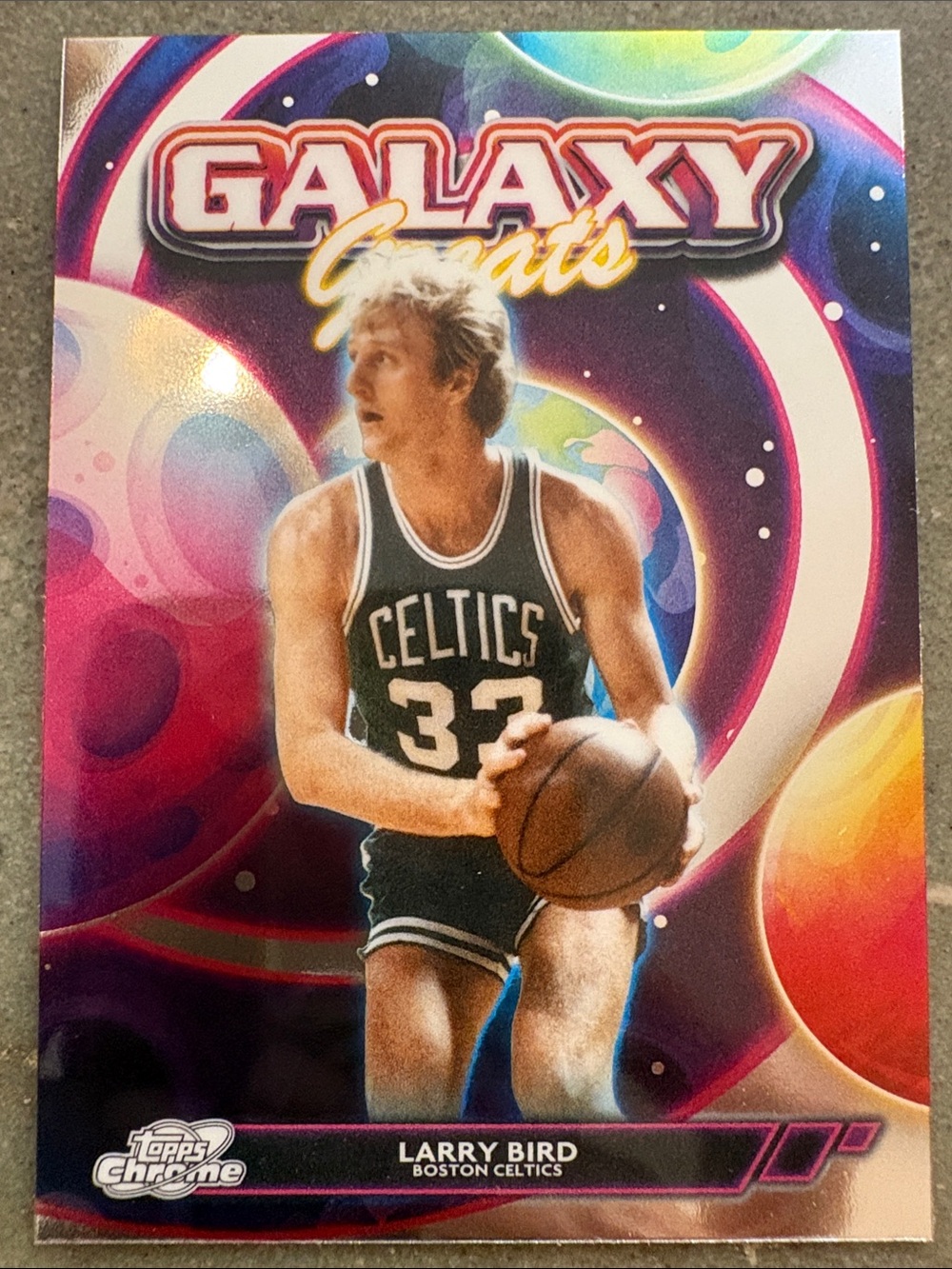 Topps Galaxy Greats Basketball Card - Purple, Pink, Green Larry Bird